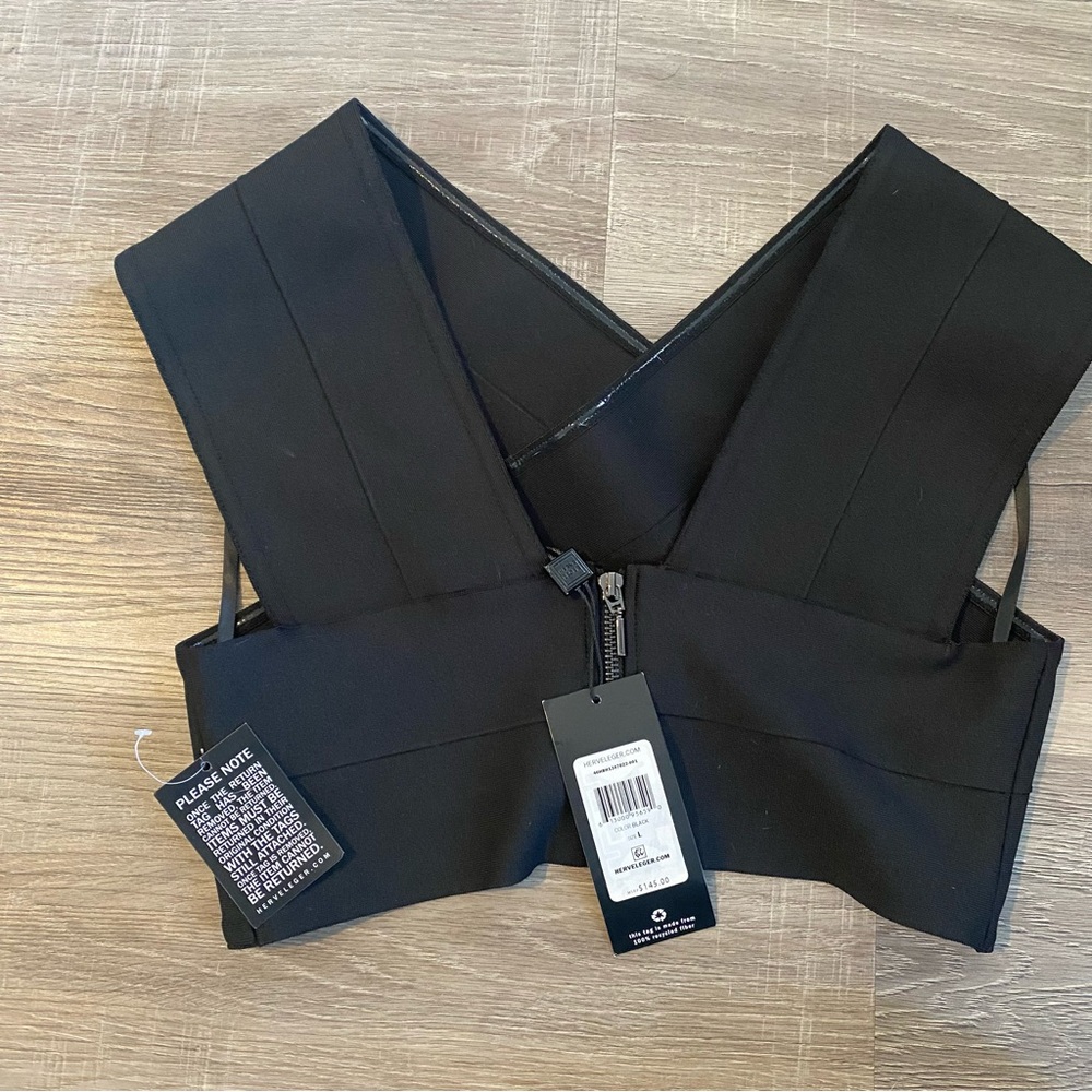 Herve Leger Black Crop Top